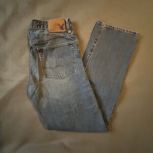 AMERICAN EAGLE Relaxed Straight Mid Rise Med Wash Blue Denim Jeans Men's 30 / 32